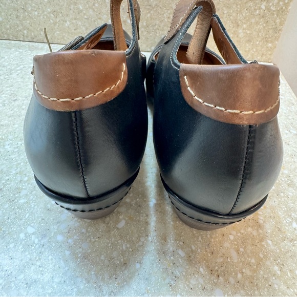 Pikolinos Brown Black Leather Mary Jane Pump Size 41 EU 9.5 US Ankle Strap - Picture 3 of 4